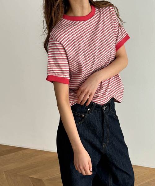 tシャツ El mar　ボーダーリンガーTシャツ レディース CANAL JEAN tシャツ El mar ボーダーリンガーTシャツ レディース