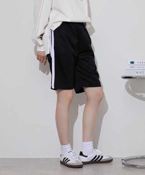 ACE(エース)の「ジャージラインハーフパンツ(その他パンツ・メンズ・ブラック×グレー/ブラック×ホワイト/ブラック×ブルー/ブラック×レッド・LL/M/L)」の11枚目の写真