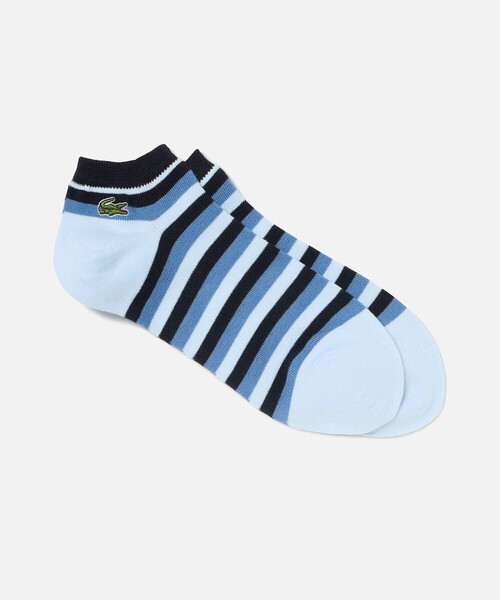 LACOSTE（ラコステ）の「マルチボーダーアンクルソックス（ソックス/靴下・メンズ・グレー/ブルー/ホワイト・27.0cm）」の3枚目の写真