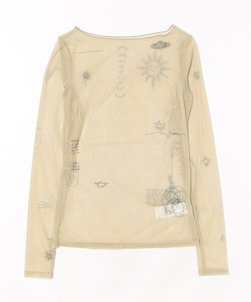 PLANET SHEER TATTOO WITH BUISTIER TOP(FREE BLACK): AMERI