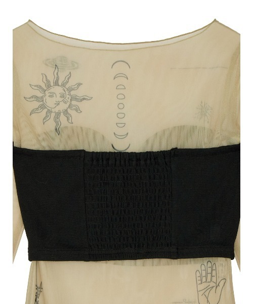 PLANET SHEER TATTOO WITH BUSTIER TOP（Tシャツ/カットソー