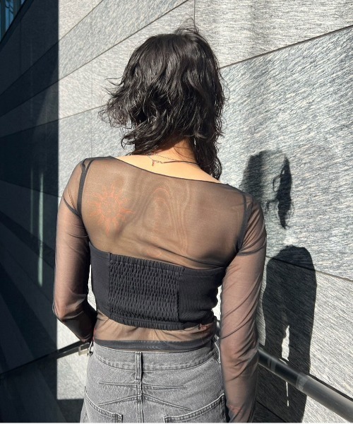 PLANET SHEER TATTOO WITH BUSTIER TOP（Tシャツ/カットソー