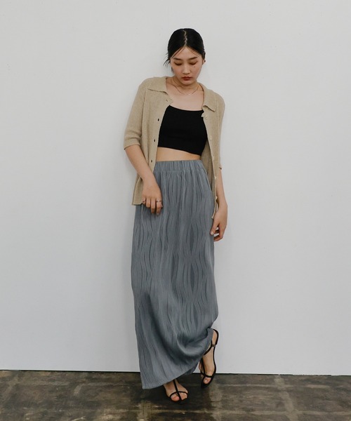 select MOCA(セレクトモカ)の「ニュアンスラインナロースカート(スカート・レディース・ブラック/ブラウン/ライトグレー・FREE)」の9枚目の写真