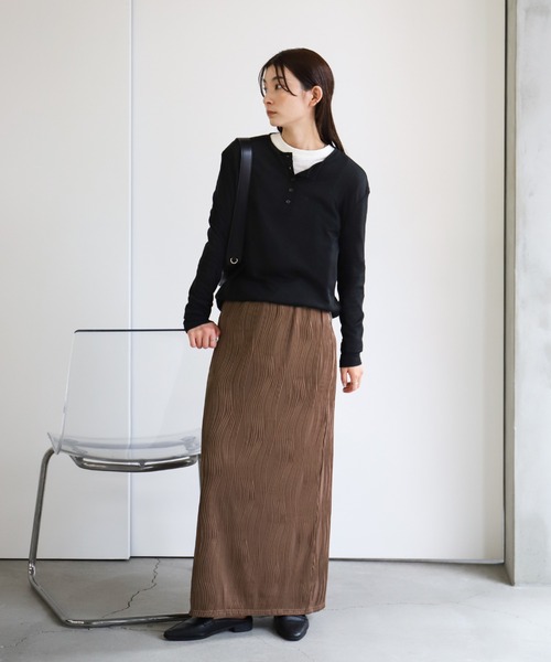 新品未使用タグ付★select MOCAニュアンスラインナロースカート select MOCA（セレクトモカ）の「ニュアンスラインナロー