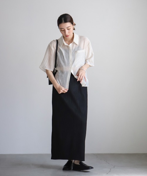 select MOCA(セレクトモカ)の「ニュアンスラインナロースカート(スカート・レディース・ブラック/ブラウン/ライトグレー・FREE)」の6枚目の写真