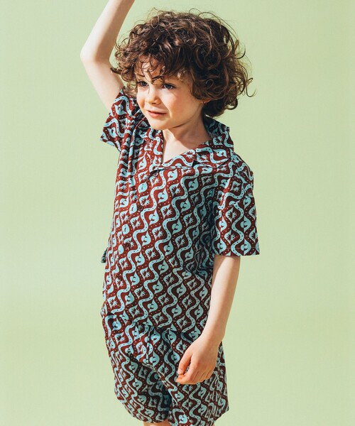 こども ビームス（コドモビームス）の「Beach Party シャツ 2025SS（100～140cm）（シャツ/ブラウス・キッズ・ブラウン系その他/グリーン系その他・100/110/120/130/140）」の3枚目の写真