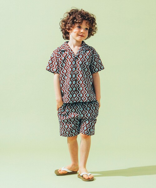 こども ビームス（コドモビームス）の「Beach Party シャツ 2025SS（100～140cm）（シャツ/ブラウス・キッズ・ブラウン系その他/グリーン系その他・100/110/120/130/140）」の6枚目の写真