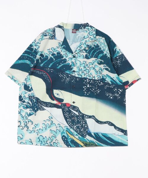 カヤ（カヤ）の「【カヤ】着る、NIPPON ART 倭の絵シャツM（シャツ/ブラウス・メンズ・ダークネイビー/ブラウン/オレンジ/ネイビー/ダークグレー/ベージュ/ブルー/ライトブルー/ブラック/レッド/ピンク/グリーン・M）」の7枚目の写真