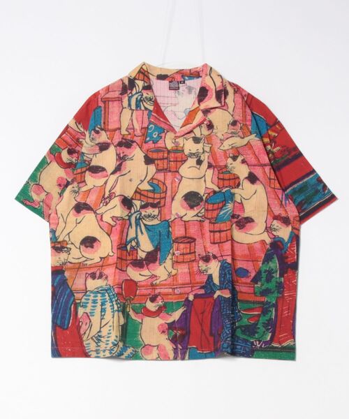 カヤ（カヤ）の「【カヤ】着る、NIPPON ART 倭の絵シャツM（シャツ/ブラウス・メンズ・ダークネイビー/ブラウン/オレンジ/ネイビー/ダークグレー/ベージュ/ブルー/ライトブルー/ブラック/レッド/ピンク/グリーン・M）」の10枚目の写真