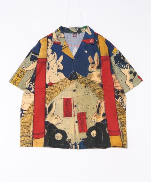 カヤ（カヤ）の「【カヤ】着る、NIPPON ART 倭の絵シャツM（シャツ/ブラウス・メンズ・ダークネイビー/ブラウン/オレンジ/ネイビー/ダークグレー/ベージュ/ブルー/ライトブルー/ブラック/レッド/ピンク/グリーン・M）」の8枚目の写真