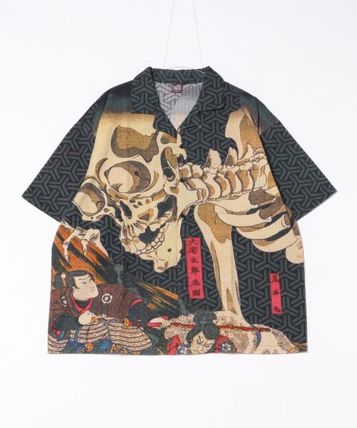 カヤ（カヤ）の「【カヤ】着る、NIPPON ART 倭の絵シャツM（シャツ/ブラウス・メンズ・ダークネイビー/ブラウン/オレンジ/ネイビー/ダークグレー/ベージュ/ブルー/ライトブルー/ブラック/レッド/ピンク/グリーン・M）」の2枚目の写真