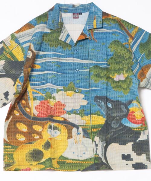 カヤ（カヤ）の「【カヤ】着る、NIPPON ART 倭の絵シャツM（シャツ/ブラウス・メンズ・ダークネイビー/ブラウン/オレンジ/ネイビー/ダークグレー/ベージュ/ブルー/ライトブルー/ブラック/レッド/ピンク/グリーン・M）」の13枚目の写真