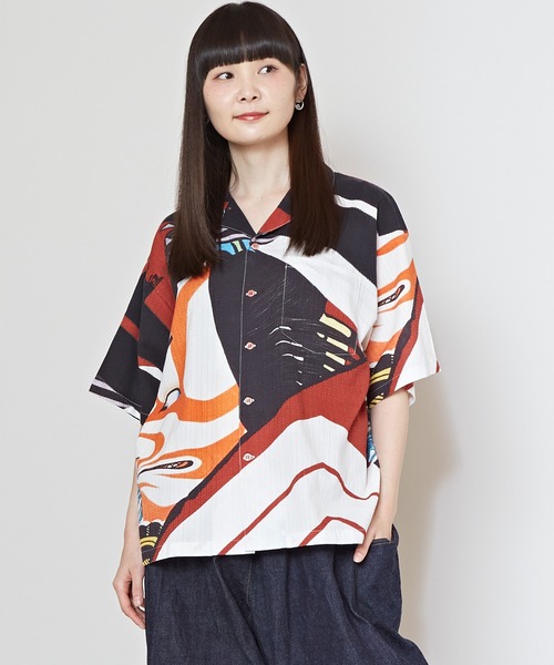 カヤ（カヤ）の「【カヤ】着る、NIPPON ART 倭の絵シャツM（シャツ/ブラウス・メンズ・ダークネイビー/ブラウン/オレンジ/ネイビー/ダークグレー/ベージュ/ブルー/ライトブルー/ブラック/レッド/ピンク/グリーン・M）」の11枚目の写真