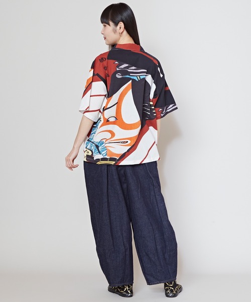 カヤ（カヤ）の「【カヤ】着る、NIPPON ART 倭の絵シャツM（シャツ/ブラウス・メンズ・ダークネイビー/ブラウン/オレンジ/ネイビー/ダークグレー/ベージュ/ブルー/ライトブルー/ブラック/レッド/ピンク/グリーン・M）」の14枚目の写真