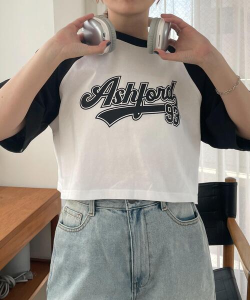 WEGO(ウィゴー)の「WEGO/ラグランショートT(Tシャツ/カットソー・レディース・ブラック/グリーン・MEDIUM/SMALL)」の10枚目の写真