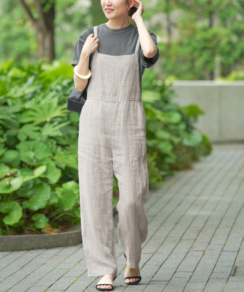 JOURNAL STANDARD relume（ジャーナルスタンダード　レリューム）の「《追加》手洗い可 / No.14フレンチリネンサロペット（サロペット/オーバーオール・レディース・ライトグレー/チャコールグレー・36/38）」の13枚目の写真