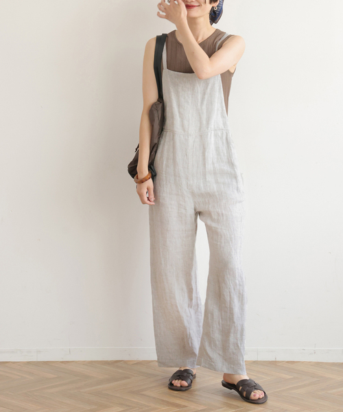 JOURNAL STANDARD relume（ジャーナルスタンダード　レリューム）の「《追加》手洗い可 / No.14フレンチリネンサロペット（サロペット/オーバーオール・レディース・ライトグレー/チャコールグレー・36/38）」の18枚目の写真