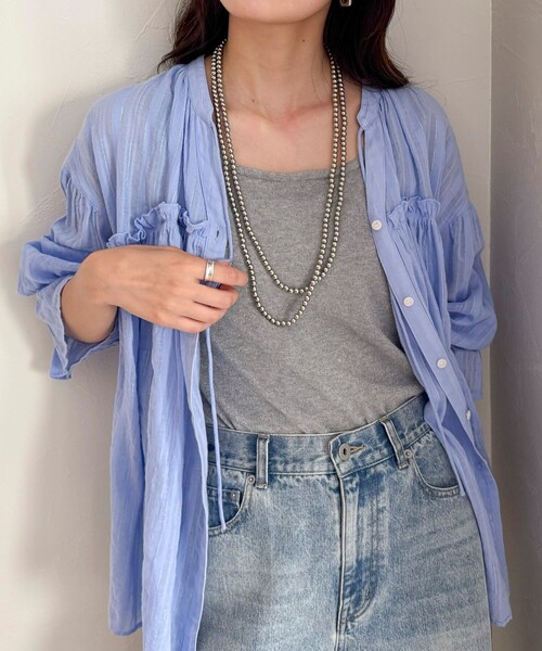 fredy emue(フレディエミュ)の「パール/メタルマルチロングネックレス(ネックレス・レディース・シルバー/オフホワイト・FREE)」の9枚目の写真