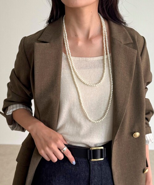 fredy emue(フレディエミュ)の「パール/メタルマルチロングネックレス(ネックレス・レディース・シルバー/オフホワイト・FREE)」の11枚目の写真