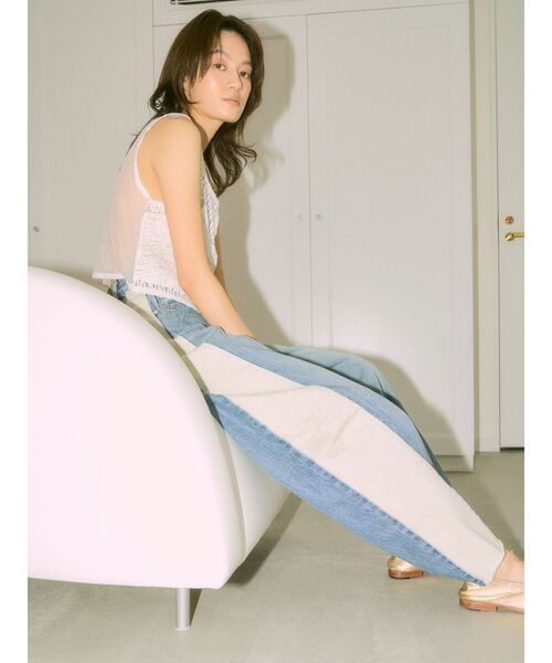 Ungrid（アングリッド）の「【Htage】バイカラーカーブルーズデニム（デニムパンツ・レディース・ブルー・24inch/25inch/26inch）」の5枚目の写真