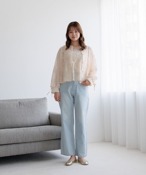 flower（フラワー）の「ノスタルジーエンブロイダリーブラウス（シャツ/ブラウス・レディース・コーラルピンク/ホワイト・FREE）」の10枚目の写真