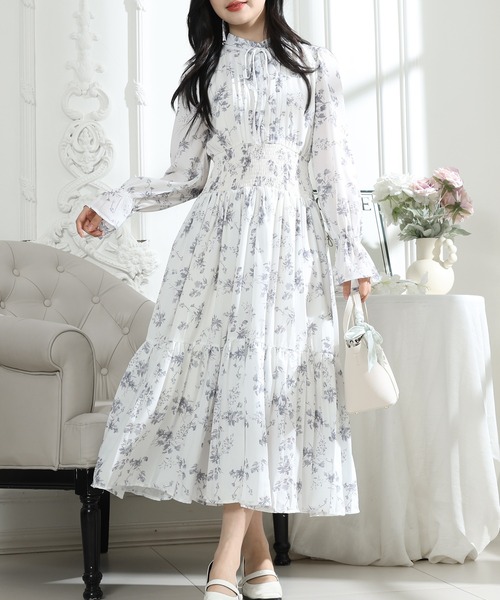 【Hobbs London】Wisley シルク 花柄 ミディ丈 ワンピース 花柄 Hobbs London(ホッブスロンドン) ワンピース(レディース