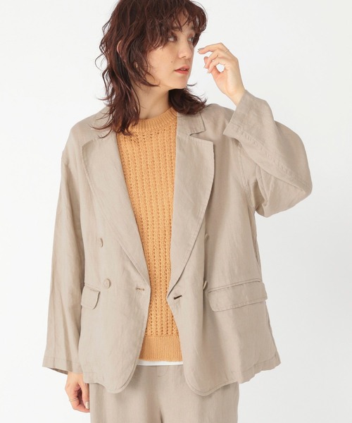 studio CLIP(スタディオクリップ)の「【リネン100%】ダブルジャケット(テーラードジャケット・レディース・ブラック/ライトグレー・FREE)」の11枚目の写真