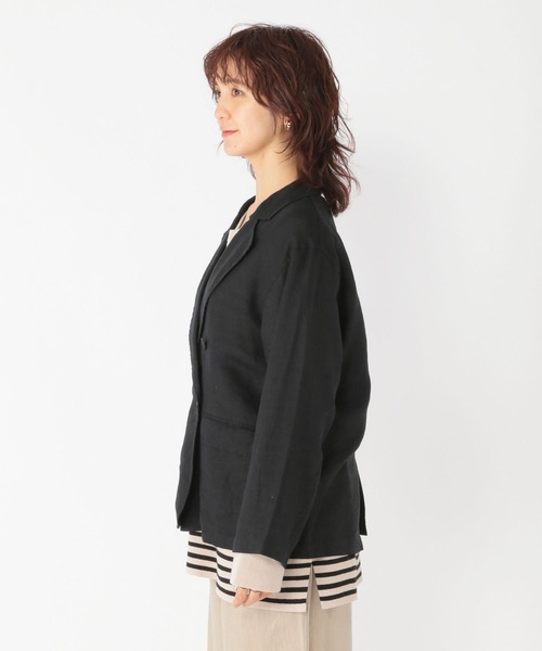 studio CLIP(スタディオクリップ)の「【リネン100%】ダブルジャケット(テーラードジャケット・レディース・ブラック/ライトグレー・FREE)」の22枚目の写真