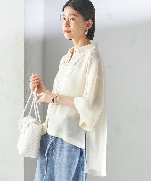 極美品✨定価１.６万❤️　イエロー　シップス　手洗い可　MANTECOシャツ◇ SHIPS ブラウス シャツ 「手洗い可能」MANTECO カラー