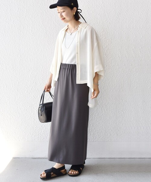 手洗い可能〉麻調 メッシュ 半袖 ビッグ シャツ（シャツ