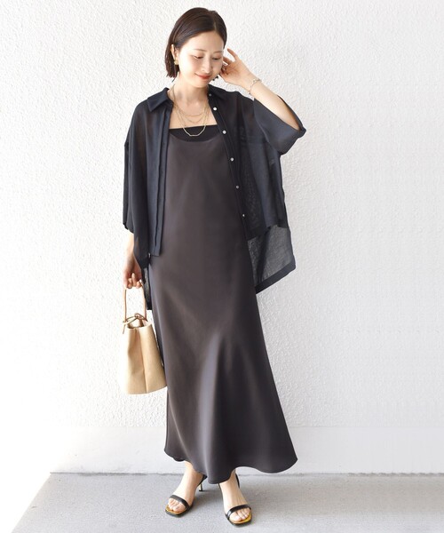 手洗い可能〉麻調 メッシュ 半袖 ビッグ シャツ（シャツ
