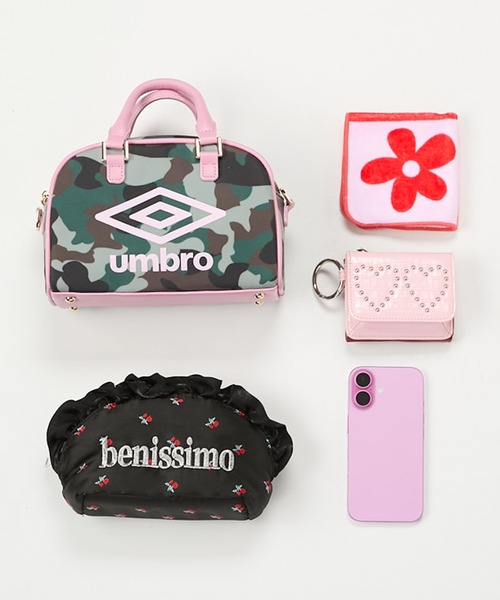 [UMBRO × Casselini] 2WAYプリントミニボストン レッド UMBRO × Casselini] 2WAYプリントミニボストン（ショルダー