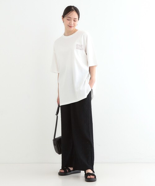 Cutie Blonde（キューティーブロンド）の「【洗える/選べる3柄】BIGプリントゆるTシャツ（Tシャツ/カットソー・レディース・チャコールグレー/チャコール/ホワイト系1/ホワイト系2/ホワイト系3/ブラック系・00）」の9枚目の写真