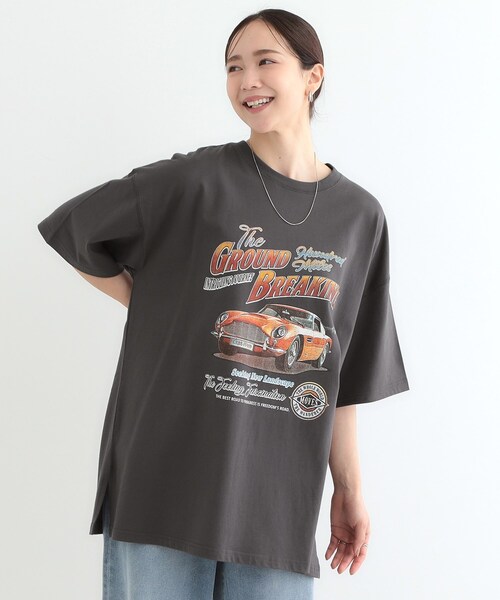 Cutie Blonde（キューティーブロンド）の「【洗える/選べる3柄】BIGプリントゆるTシャツ（Tシャツ/カットソー・レディース・チャコールグレー/チャコール/ホワイト系1/ホワイト系2/ホワイト系3/ブラック系・00）」の19枚目の写真