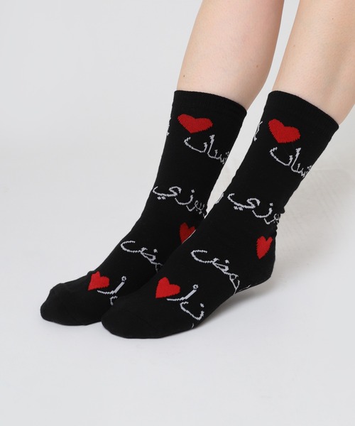 RNA（アールエヌエー）の「E5109 アラビアンハートガラソックス（ソックス/靴下・レディース・ホワイト/ベージュ/ブルー/ブラック・FREE）」の3枚目の写真