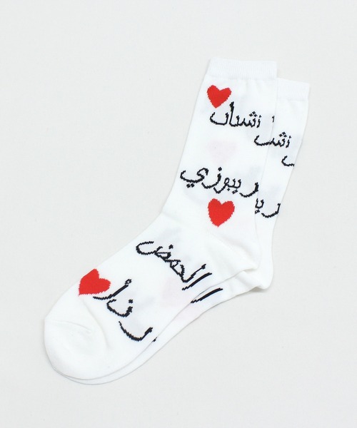 RNA（アールエヌエー）の「E5109 アラビアンハートガラソックス（ソックス/靴下・レディース・ホワイト/ベージュ/ブルー/ブラック・FREE）」の5枚目の写真