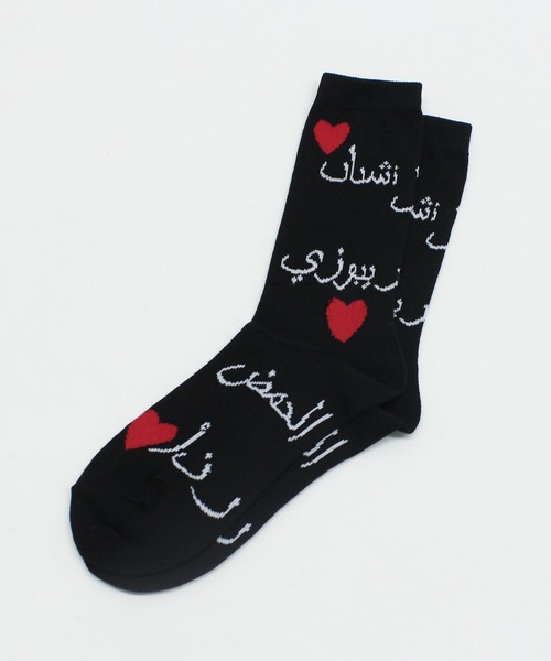 RNA（アールエヌエー）の「E5109 アラビアンハートガラソックス（ソックス/靴下・レディース・ホワイト/ベージュ/ブルー/ブラック・FREE）」の6枚目の写真