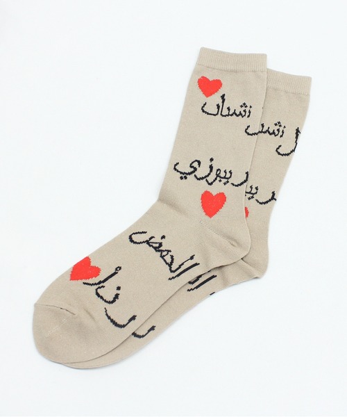 RNA（アールエヌエー）の「E5109 アラビアンハートガラソックス（ソックス/靴下・レディース・ホワイト/ベージュ/ブルー/ブラック・FREE）」の7枚目の写真