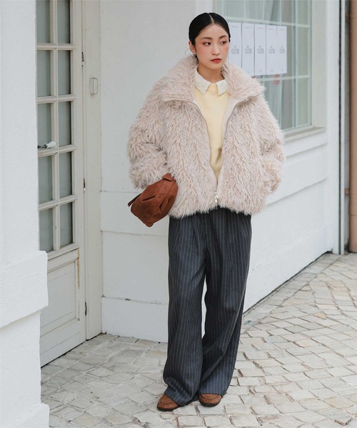 セール】ミックスシープファースタンドブルゾン（ブルゾン）｜miette