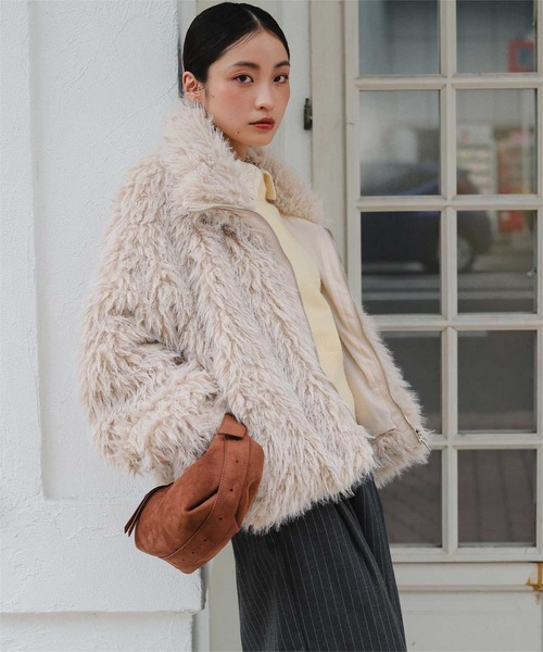 ミックスシープファースタンドブルゾン（ブルゾン）｜miette（ミエット