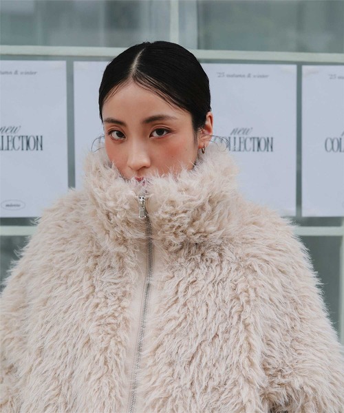 セール】ミックスシープファースタンドブルゾン（ブルゾン）｜miette