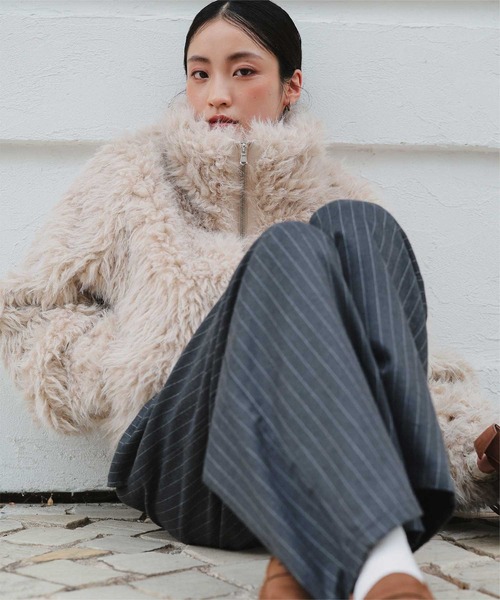 ミックスシープファースタンドブルゾン（ブルゾン）｜miette（ミエット