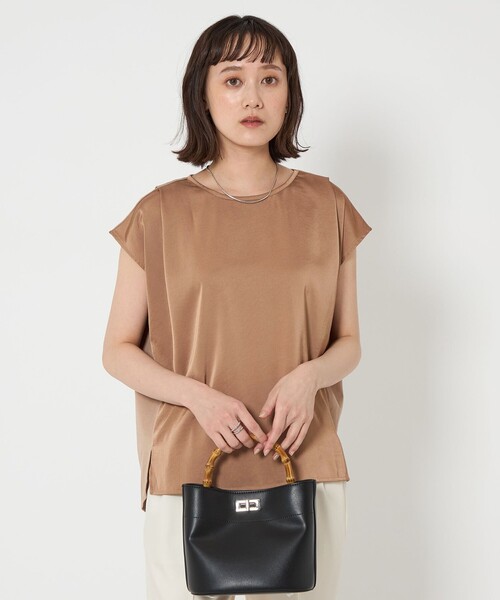 サテン ドッキング ドルマン プルオーバー カットソー（Tシャツ