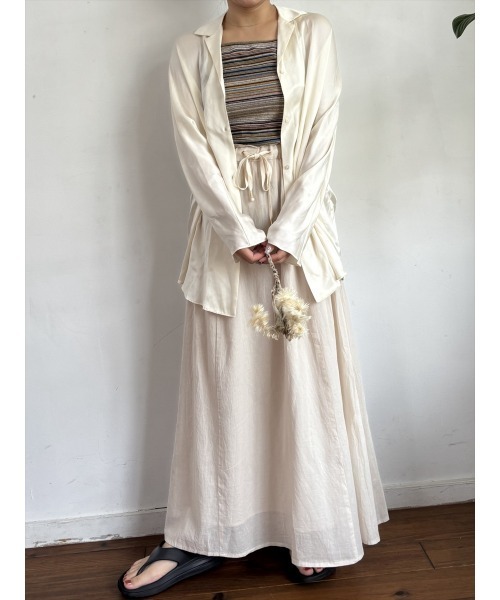 Day and Grade(デイアンドグレイド)の「インド綿フレアスカート / ストレッチ(スカート・レディース・ブルー/グリーン/オレンジ/ベージュ/ブラック・FREE)」の7枚目の写真