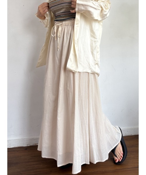 Day and Grade(デイアンドグレイド)の「インド綿フレアスカート / ストレッチ(スカート・レディース・ブルー/グリーン/オレンジ/ベージュ/ブラック・FREE)」の9枚目の写真