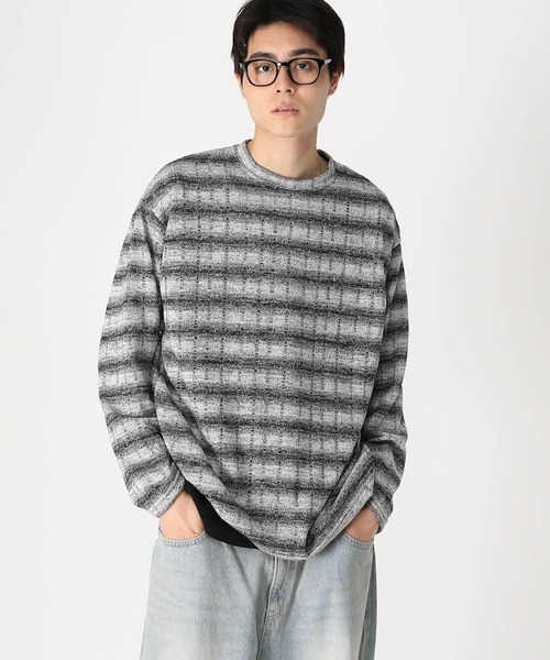 LAND MUSEUM（ランドミュージアム）の「LAND MUSEUM／DISTRESSロンT（Tシャツ/カットソー・メンズ・ピンク/グレー・FREE）」の2枚目の写真