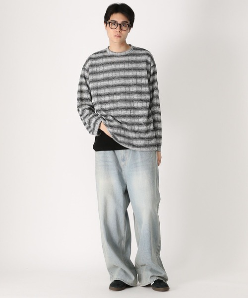 LAND MUSEUM（ランドミュージアム）の「LAND MUSEUM／DISTRESSロンT（Tシャツ/カットソー・メンズ・ピンク/グレー・FREE）」の6枚目の写真