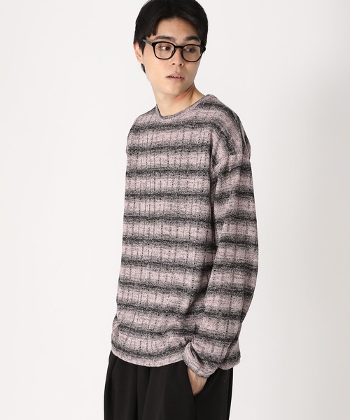 LAND MUSEUM（ランドミュージアム）の「LAND MUSEUM／DISTRESSロンT（Tシャツ/カットソー・メンズ・ピンク/グレー・FREE）」の3枚目の写真