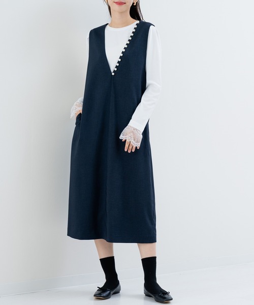 ワンピース luna セール】【ANNA LUNA】 上品 軽やか 大人のための ジャンパースカート