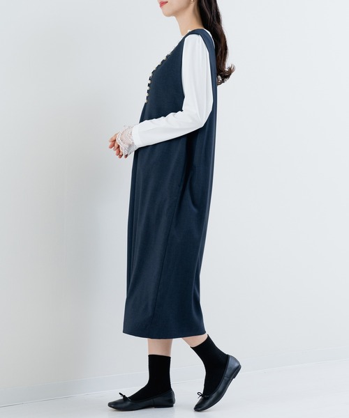 ANNA LUNA(アンナルナ)の「【ANNA LUNA】 上品 軽やか 大人のための ジャンパースカート / ワンピース(ワンピース・レディース・ベージュ/ブラック/ネイビー・MEDIUM/LARGE)」の16枚目の写真